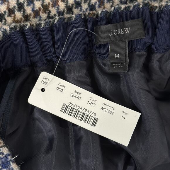 J Crew Skirt Womens 14 Houndstooth Wool Ruffle Hem Pockets Preppy Mini Academia - Picture 3 of 10